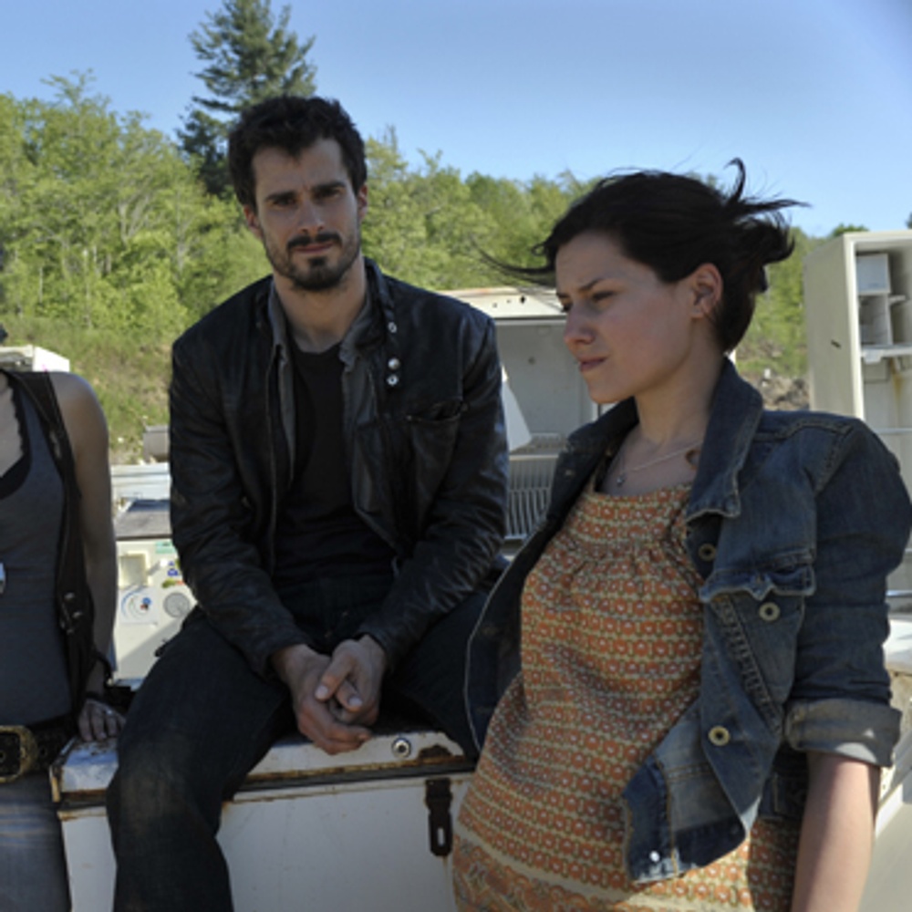 Bénédicte Décary, Patrick Hivon et Anik Vermette sur le plateau de À l'origine d'un cri