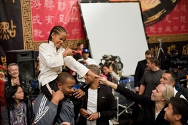 Sur le plateau du film The Karate Kid Sur le plateau du film The Karate Kid