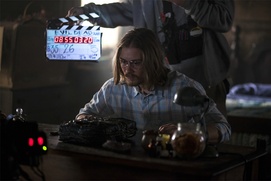 Sur le plateau du film Evil Dead