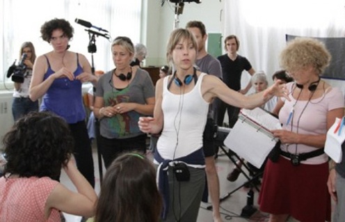 Louise Archambault sur le plateau de Gabrielle