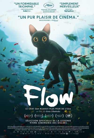 Affiche du film Flow, le chat qui n'avait plus peur de l'eau