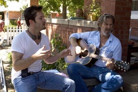 Jeff Bridges et Scott Cooper sur le plateau du film Crazy Heart