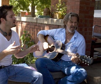 Jeff Bridges et Scott Cooper sur le plateau du film Crazy Heart