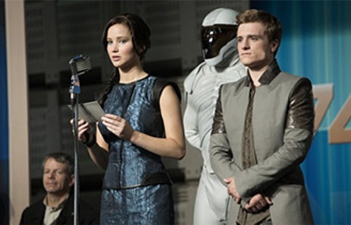 Josh Hutcherson et Jennifer Lawrence dans The Hunger Games: Catching Fire