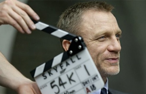 Daniel Craig sur le plateau du film Skyfall
