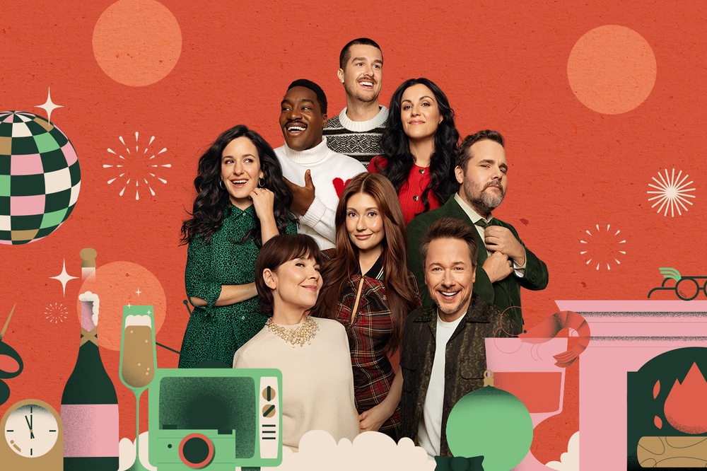 Sur la photo : Stéphane Rousseau, Virginie Fortin, Katherine Levac, Antoine Bertrand, Anne Dorval, Sinem Kara, Patrick Emmanuel Abellard et Pierre-Yves Roy-Desmarais
