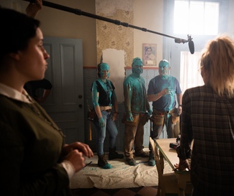 Visite de plateau du film Hantée d'India Desjardins